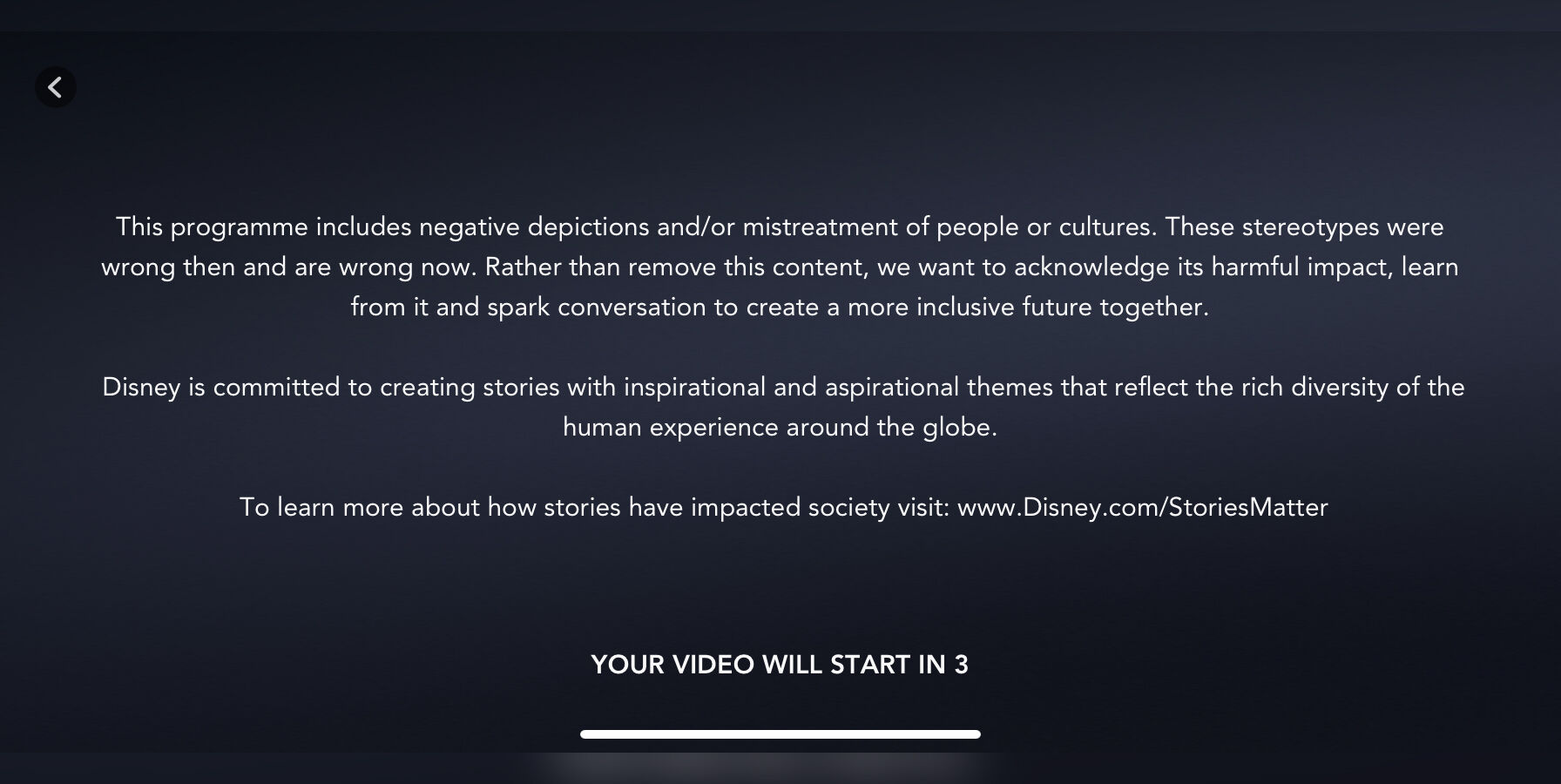 Disney+ disclaimer